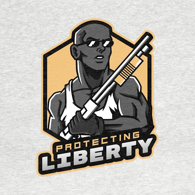 Protecting Liberty - Shotgun by Mega Tee Store